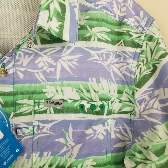 Columbia PFG Camp Shirt UPF 40 Botanical Print Small NWT - Picture 2 of 7